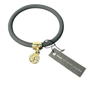 Marc by‎ Marc Jacobs Black & Gold Silicone Bracelet NWT